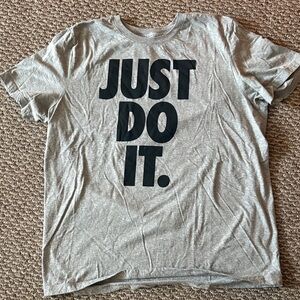 Nike Gray Tee with White Logo